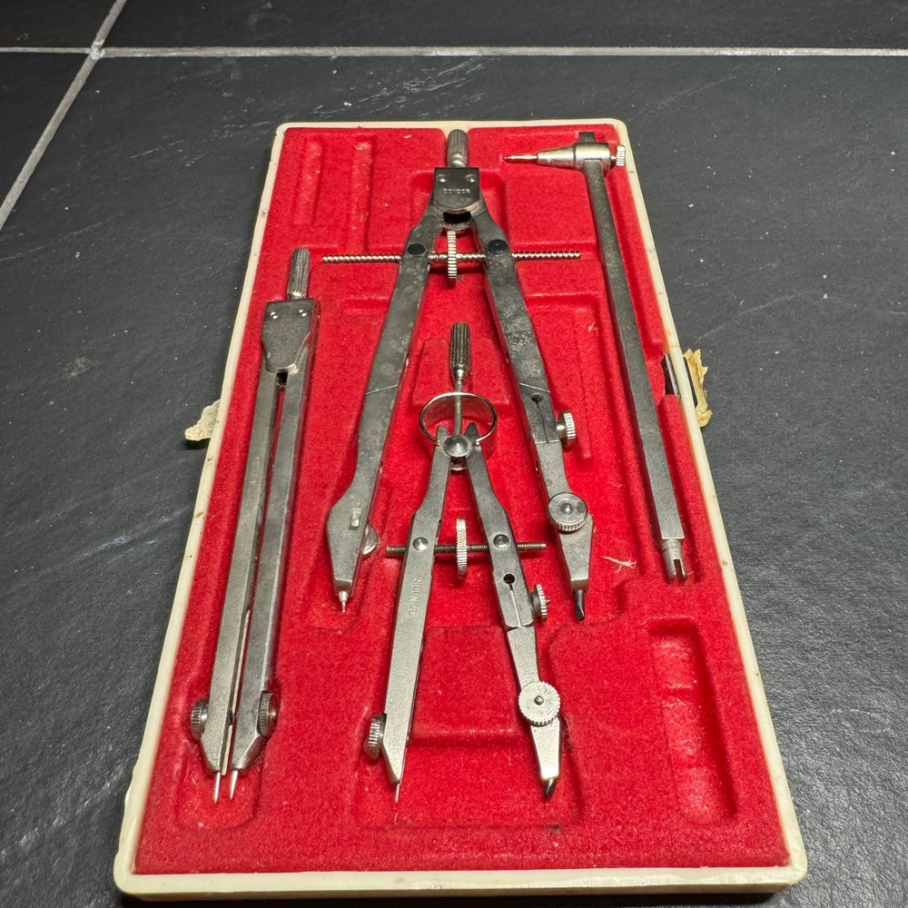 Vintage Condor Drafting Tool Set Compass Dividers Made in Peru West Germany Case